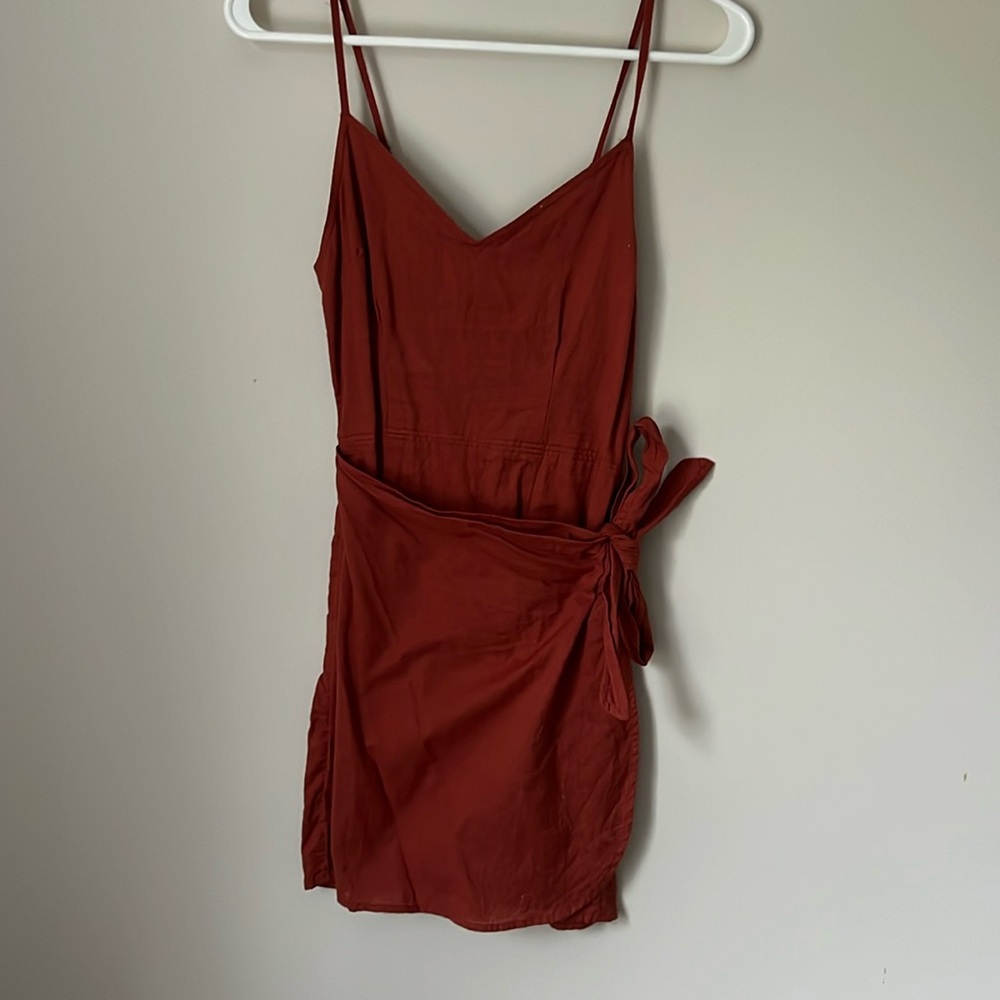 Abercrombie & Fitch Rust Linen Mini Dress, XS